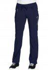 Women's Navy Rib Knit Drawstring Waist Scrub Pant NASBOCES PT AIde